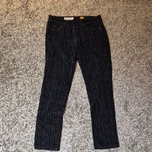 Pilcro Letterpress Black Purple Houndstooth Corduroy Pants Serif 30
